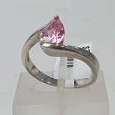 LADIES SILVER RING 3.2GMS P/S:PINK Ring Size M / 7 US
